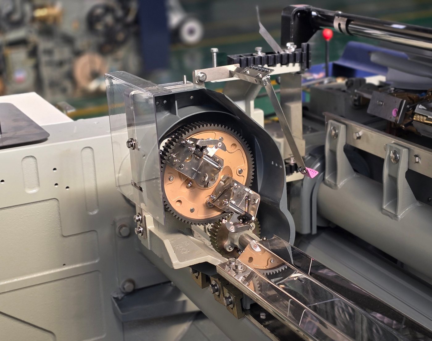Planetary gear leno mechanism on JTM-508 water jet loom